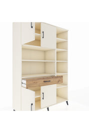 Hyperion Dolap 10 Raflı Tek Çekmeceli 4 Kapaklı 132x44x195 Aytaşı-Aytaşı/Çam