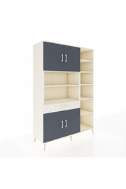 Hyperion Dolap 10 Raflı Tek Çekmeceli 4 Kapaklı 132x44x195 Aytaşı-Antrasit/Aytaşı