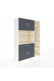 Hyperion Dolap 10 Raflı Tek Çekmeceli 4 Kapaklı 132x44x195 Aytaşı-Antrasit/Antrasit