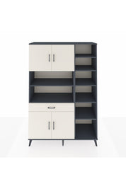 Hyperion Dolap 10 Raflı Tek Çekmeceli 4 Kapaklı 132x44x195 Antrasit-Aytaşı/Aytaşı