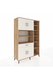 Hyperion Dolap 10 Raflı Tek Çekmeceli 4 Kapaklı 132x44x195 Çam-Aytaşı/Aytaşı