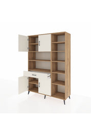 Hyperion Dolap 10 Raflı Tek Çekmeceli 4 Kapaklı 132x44x195 Çam-Aytaşı/Aytaşı