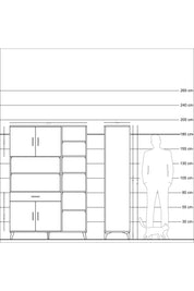 Hyperion Dolap 10 Raflı Tek Çekmeceli 4 Kapaklı 132x44x195 Çam-Aytaşı/Aytaşı