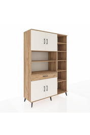 Hyperion Dolap 10 Raflı Tek Çekmeceli 4 Kapaklı 132x44x195 Çam-Aytaşı/Çam