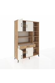 Hyperion Dolap 10 Raflı Tek Çekmeceli 4 Kapaklı 132x44x195 Çam-Aytaşı/Çam