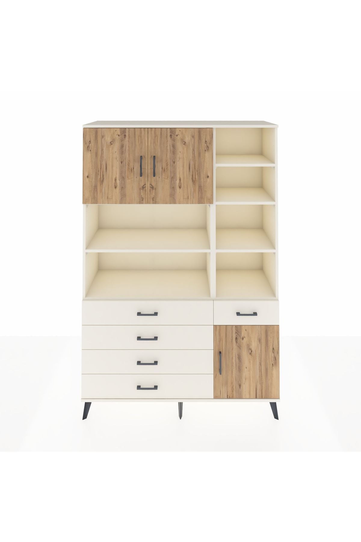 Hyperion Dolap 9 Raflı 5 Çekmeceli 3 Kapaklı 132x44x195 Aytaşı-Çam/Aytaşı