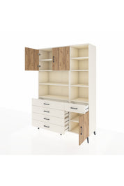 Hyperion Dolap 9 Raflı 5 Çekmeceli 3 Kapaklı 132x44x195 Aytaşı-Çam/Aytaşı