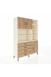 Hyperion Dolap 9 Raflı 5 Çekmeceli 3 Kapaklı 132x44x195 Aytaşı-Çam/Çam