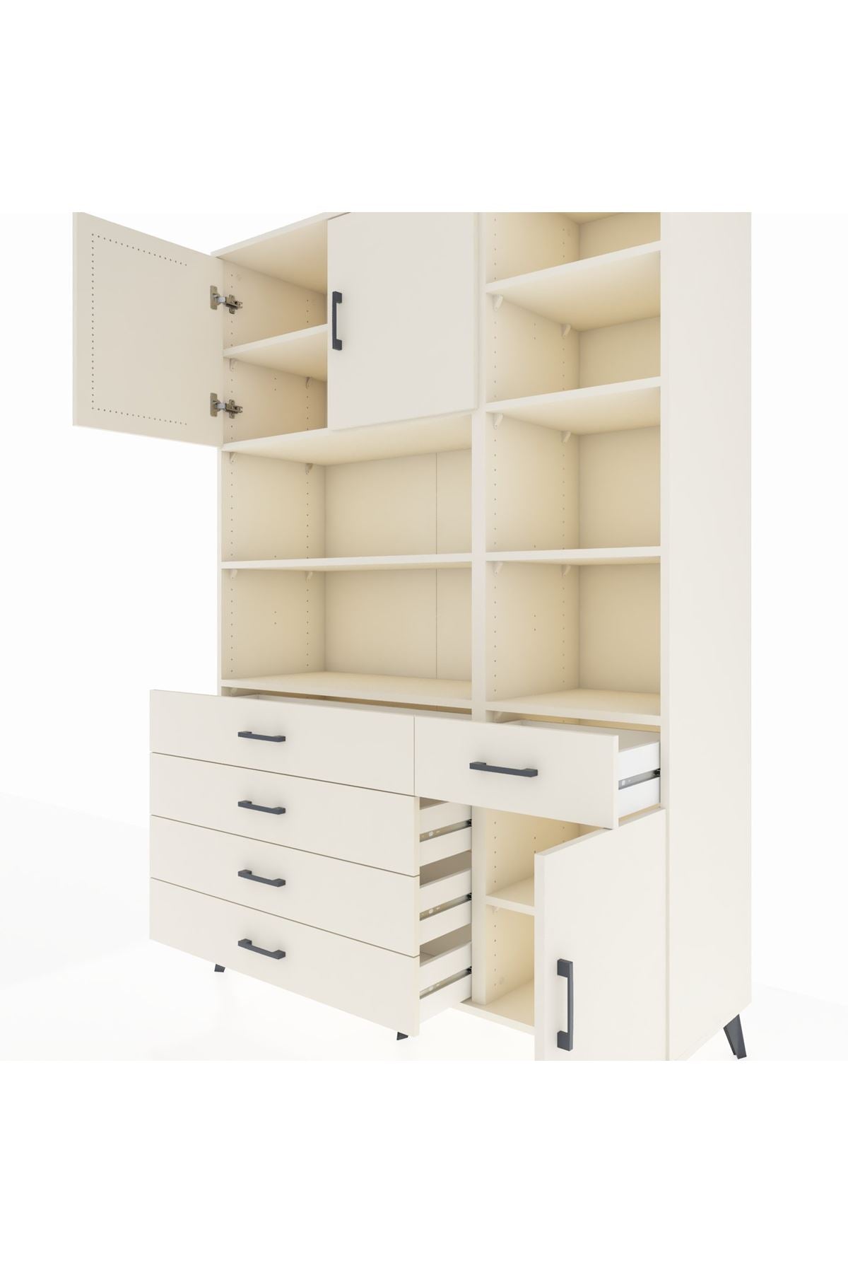 Hyperion Dolap 9 Raflı 5 Çekmeceli 3 Kapaklı 132x44x195 Aytaşı-Aytaşı/Aytaşı