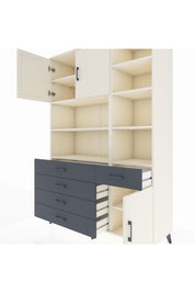 Hyperion Dolap 9 Raflı 5 Çekmeceli 3 Kapaklı 132x44x195 Aytaşı-Aytaşı/Antrasit