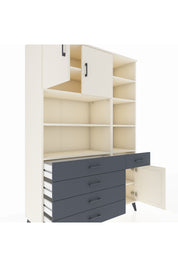 Hyperion Dolap 9 Raflı 5 Çekmeceli 3 Kapaklı 132x44x195 Aytaşı-Aytaşı/Antrasit