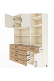 Hyperion Dolap 9 Raflı 5 Çekmeceli 3 Kapaklı 132x44x195 Aytaşı-Aytaşı/Çam