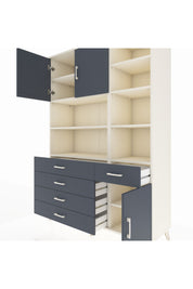 Hyperion Dolap 9 Raflı 5 Çekmeceli 3 Kapaklı 132x44x195 Aytaşı-Antrasit/Antrasit