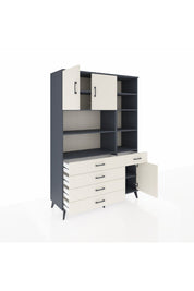 Hyperion Dolap 9 Raflı 5 Çekmeceli 3 Kapaklı 132x44x195 Antrasit-Aytaşı/Aytaşı