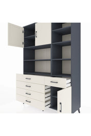 Hyperion Dolap 9 Raflı 5 Çekmeceli 3 Kapaklı 132x44x195 Antrasit-Aytaşı/Aytaşı