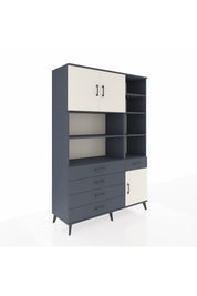 Hyperion Dolap 9 Raflı 5 Çekmeceli 3 Kapaklı 132x44x195 Antrasit-Aytaşı/Antrasit