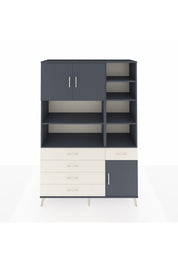 Hyperion Dolap 9 Raflı 5 Çekmeceli 3 Kapaklı 132x44x195 Antrasit-Antrasit/Aytaşı