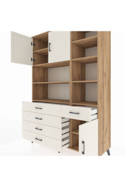 Hyperion Dolap 9 Raflı 5 Çekmeceli 3 Kapaklı 132x44x195 Çam-Aytaşı/Aytaşı