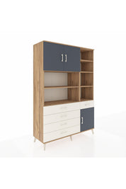 Hyperion Dolap 9 Raflı 5 Çekmeceli 3 Kapaklı 132x44x195 Çam-Antrasit/Aytaşı