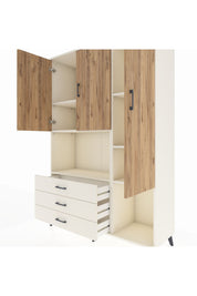 Hyperion Dolap 6 Raflı 3 Çekmeceli 3 Kapaklı 132x44x195 Aytaşı-Çam/Aytaşı