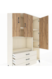 Hyperion Dolap 6 Raflı 3 Çekmeceli 3 Kapaklı 132x44x195 Aytaşı-Çam/Aytaşı