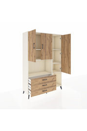 Hyperion Dolap 6 Raflı 3 Çekmeceli 3 Kapaklı 132x44x195 Aytaşı-Çam/Çam