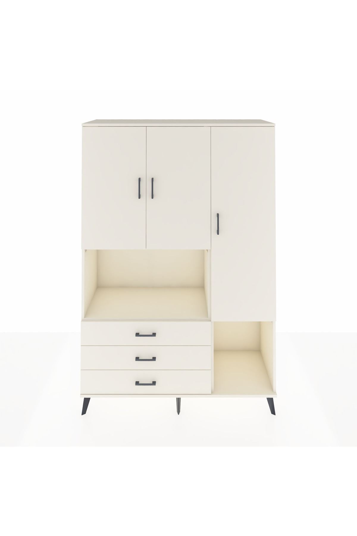 Hyperion Dolap 6 Raflı 3 Çekmeceli 3 Kapaklı 132x44x195 Aytaşı-Aytaşı/Aytaşı