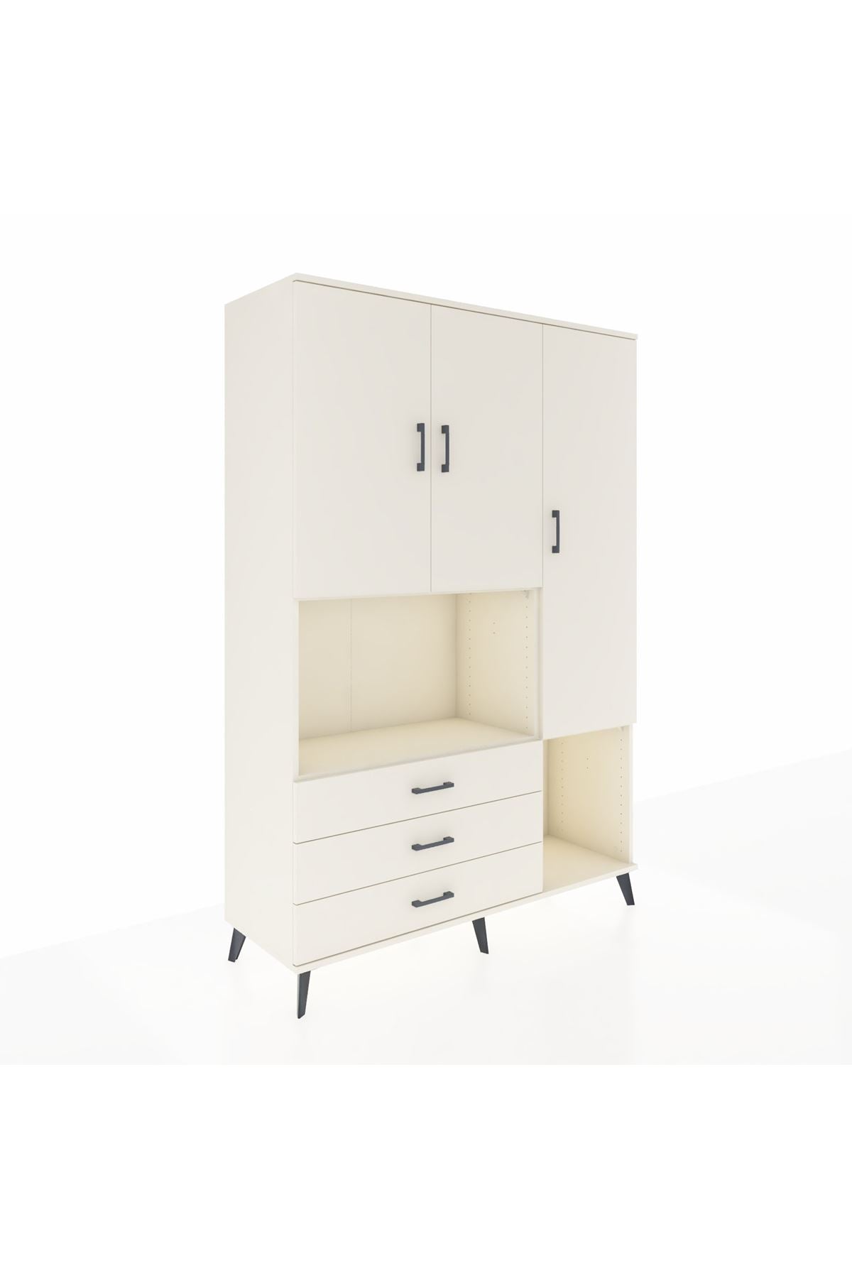 Hyperion Dolap 6 Raflı 3 Çekmeceli 3 Kapaklı 132x44x195 Aytaşı-Aytaşı/Aytaşı