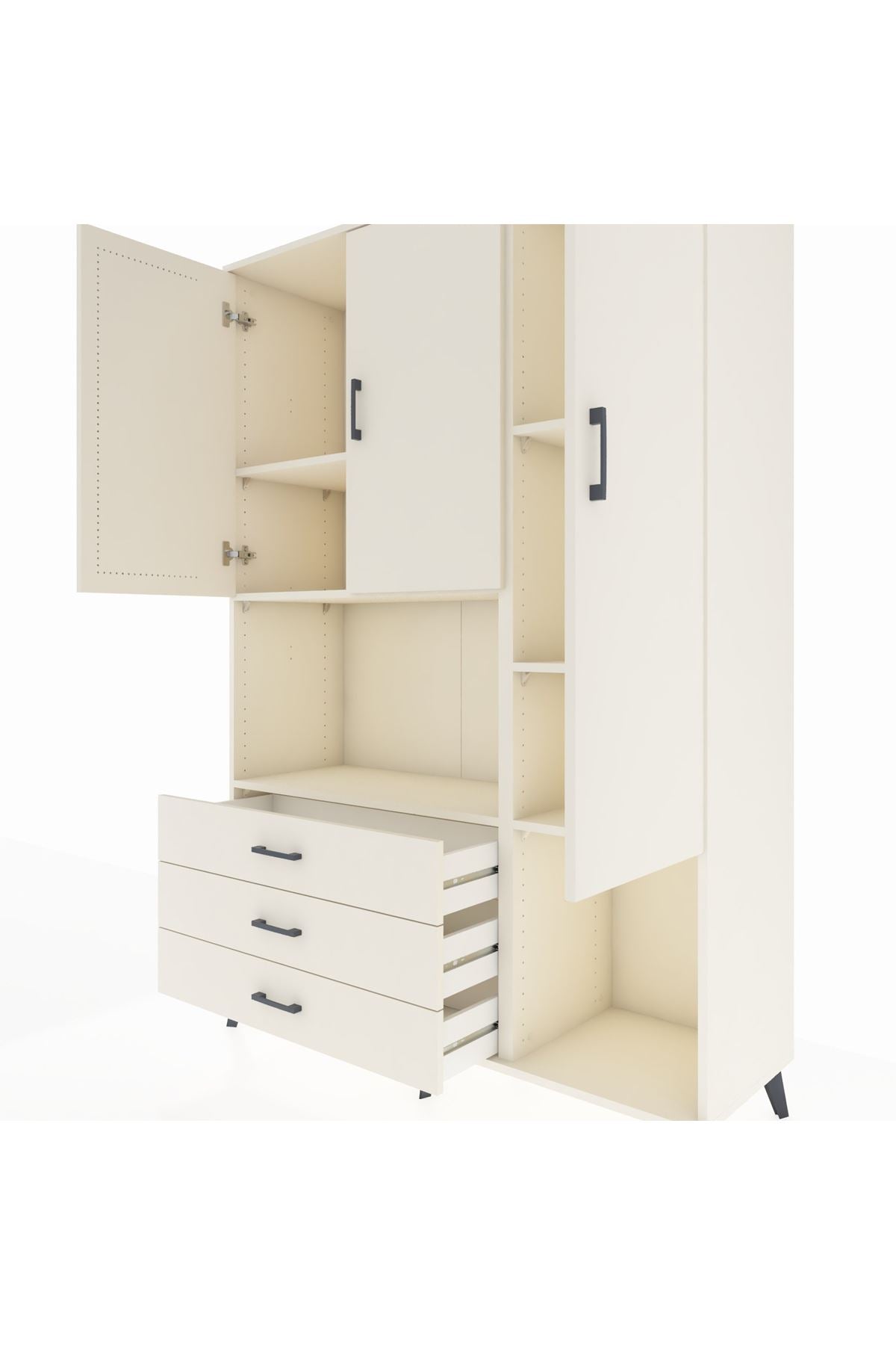 Hyperion Dolap 6 Raflı 3 Çekmeceli 3 Kapaklı 132x44x195 Aytaşı-Aytaşı/Aytaşı