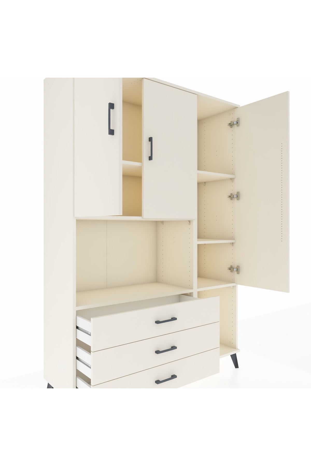 Hyperion Dolap 6 Raflı 3 Çekmeceli 3 Kapaklı 132x44x195 Aytaşı-Aytaşı/Aytaşı