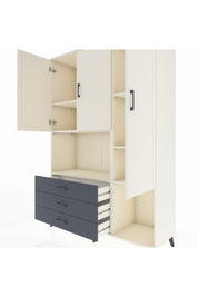 Hyperion Dolap 6 Raflı 3 Çekmeceli 3 Kapaklı 132x44x195 Aytaşı-Aytaşı/Antrasit