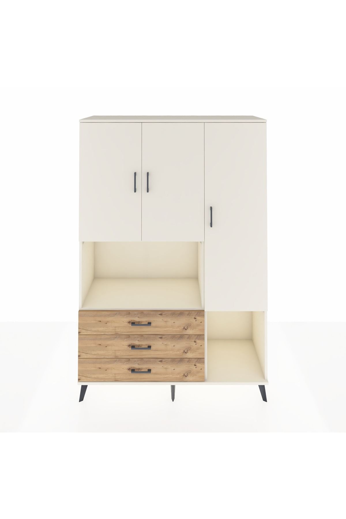 Hyperion Dolap 6 Raflı 3 Çekmeceli 3 Kapaklı 132x44x195 Aytaşı-Aytaşı/Çam