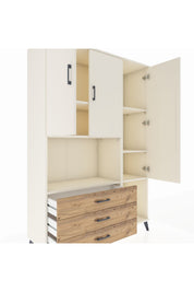 Hyperion Dolap 6 Raflı 3 Çekmeceli 3 Kapaklı 132x44x195 Aytaşı-Aytaşı/Çam