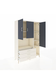 Hyperion Dolap 6 Raflı 3 Çekmeceli 3 Kapaklı 132x44x195 Aytaşı-Antrasit/Aytaşı