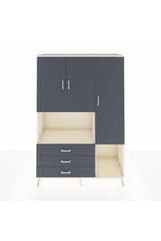 Hyperion Dolap 6 Raflı 3 Çekmeceli 3 Kapaklı 132x44x195 Aytaşı-Antrasit/Antrasit