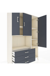 Hyperion Dolap 6 Raflı 3 Çekmeceli 3 Kapaklı 132x44x195 Aytaşı-Antrasit/Antrasit