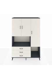 Hyperion Dolap 6 Raflı 3 Çekmeceli 3 Kapaklı 132x44x195 Antrasit-Aytaşı/Aytaşı