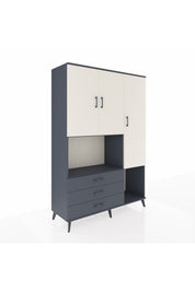Hyperion Dolap 6 Raflı 3 Çekmeceli 3 Kapaklı 132x44x195 Antrasit-Aytaşı/Antrasit