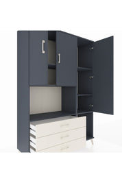 Hyperion Dolap 6 Raflı 3 Çekmeceli 3 Kapaklı 132x44x195 Antrasit-Antrasit/Aytaşı