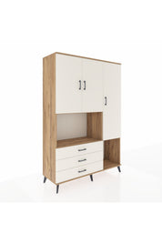Hyperion Dolap 6 Raflı 3 Çekmeceli 3 Kapaklı 132x44x195 Çam-Aytaşı/Aytaşı