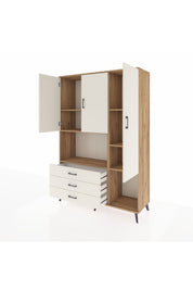 Hyperion Dolap 6 Raflı 3 Çekmeceli 3 Kapaklı 132x44x195 Çam-Aytaşı/Aytaşı