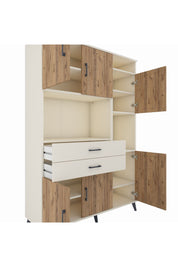 Hyperion Dolap 9 Raflı 2 Çekmeceli 6 Kapaklı 132x44x195 Aytaşı-Çam/Aytaşı