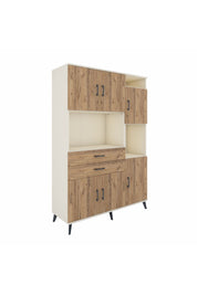 Hyperion Dolap 9 Raflı 2 Çekmeceli 6 Kapaklı 132x44x195 Aytaşı-Çam/Çam