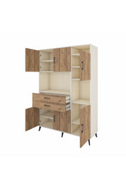 Hyperion Dolap 9 Raflı 2 Çekmeceli 6 Kapaklı 132x44x195 Aytaşı-Çam/Çam