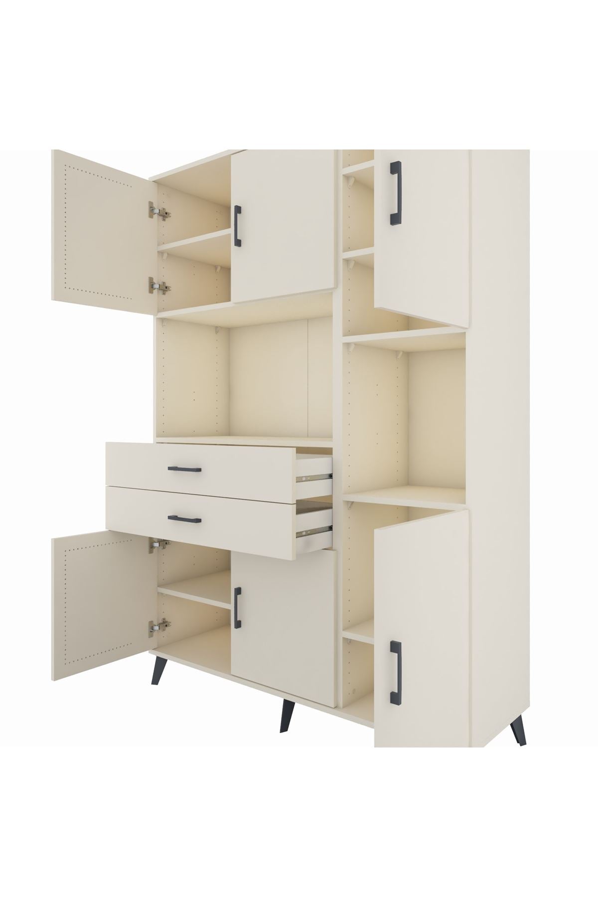 Hyperion Dolap 9 Raflı 2 Çekmeceli 6 Kapaklı 132x44x195 Aytaşı-Aytaşı/Aytaşı