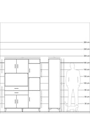 Hyperion Dolap 9 Raflı 2 Çekmeceli 6 Kapaklı 132x44x195 Aytaşı-Aytaşı/Aytaşı