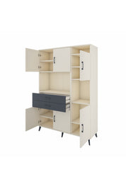 Hyperion Dolap 9 Raflı 2 Çekmeceli 6 Kapaklı 132x44x195 Aytaşı-Aytaşı/Antrasit