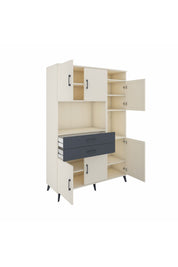 Hyperion Dolap 9 Raflı 2 Çekmeceli 6 Kapaklı 132x44x195 Aytaşı-Aytaşı/Antrasit