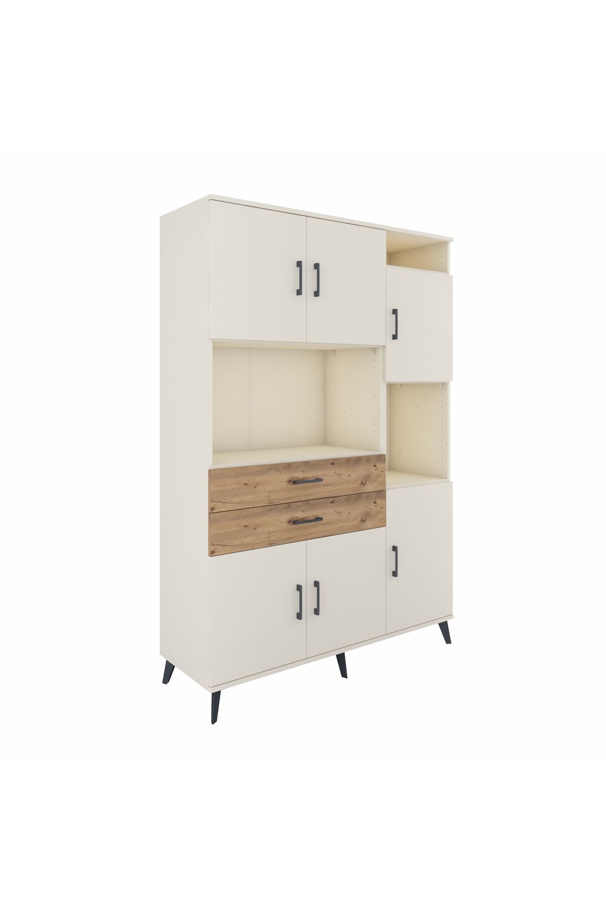 Hyperion Dolap 9 Raflı 2 Çekmeceli 6 Kapaklı 132x44x195 Aytaşı-Aytaşı/Çam