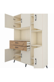 Hyperion Dolap 9 Raflı 2 Çekmeceli 6 Kapaklı 132x44x195 Aytaşı-Aytaşı/Çam